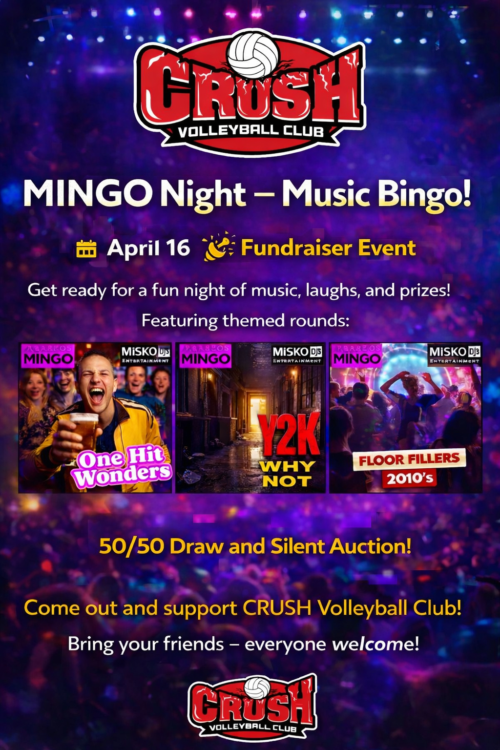 MINGO Night — Music Bingo Fundraiser, April 16th!