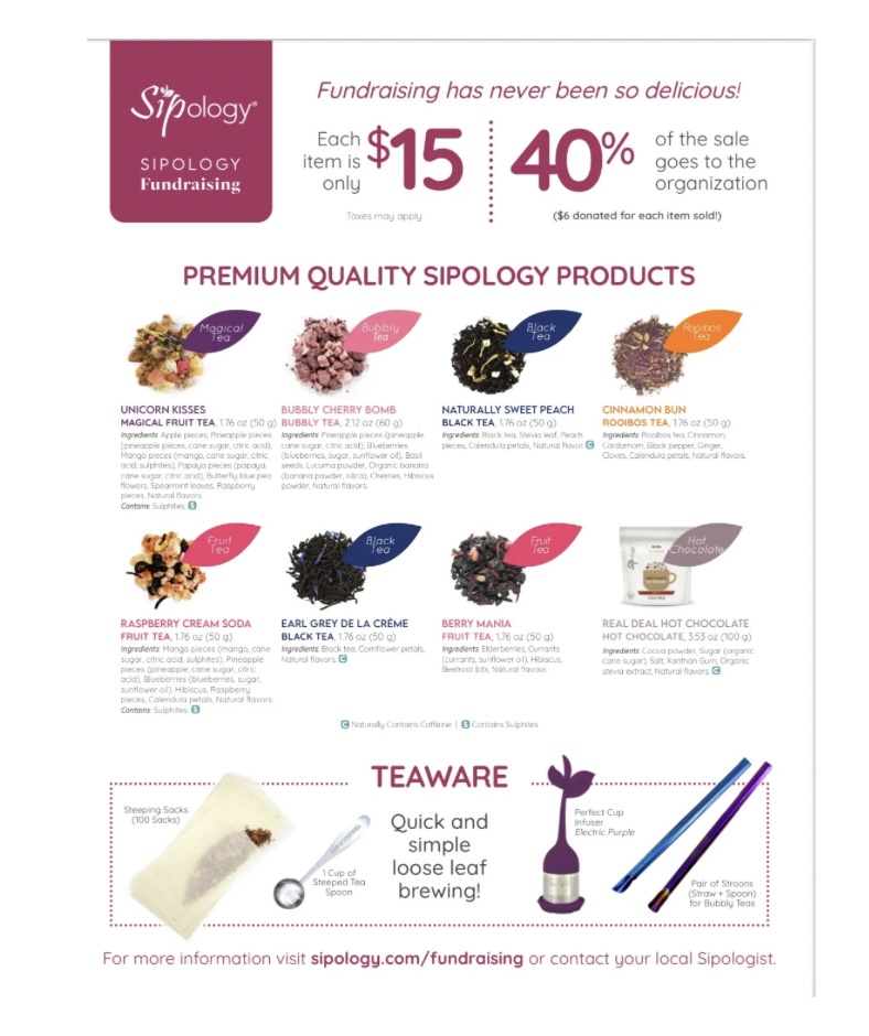 Sipology premium quality products catalogue — teas, hot chocolate, and teaware